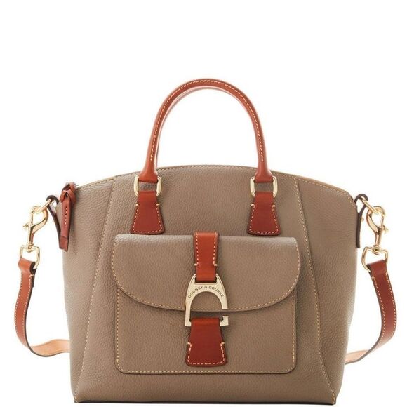 Dooney and Bourke PEBBLE GRAIN NAOMI SATCHEL- Taupe - Picture 1 of 8